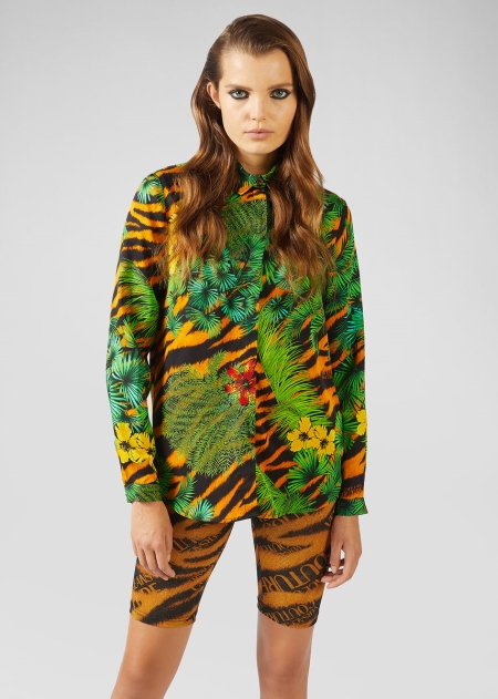 Versace Tropical Tiger Print Skjorta Dam - 326851MOS